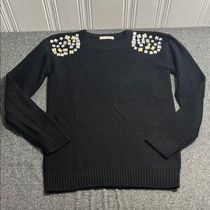 Ardene Black Sweater with Colorful Embellishments